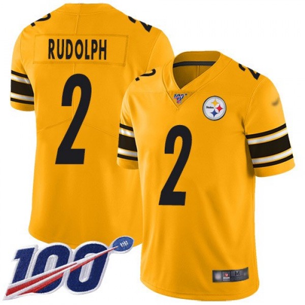 Nike Steelers #2 Mason Rudolph Gold Men's Stitched NFL Limited Inverted Legend 100th Season Jersey