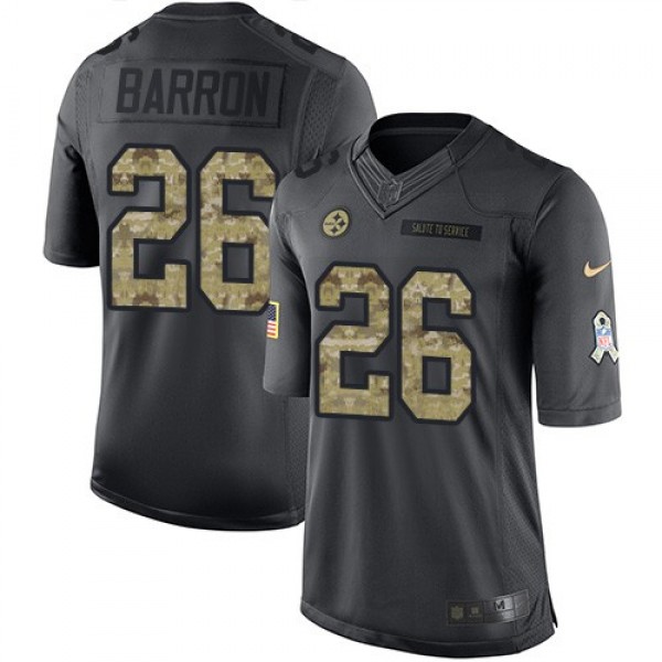 Nike Steelers #26 Mark Barron Black Men's Stitched NFL Limited 2016 Salute to Service Jersey