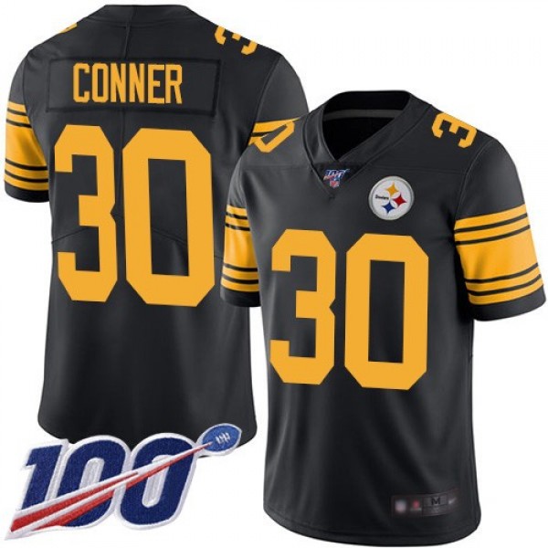 Nike Steelers #30 James Conner Black Men's Stitched NFL Limited Rush 100th Season Jersey