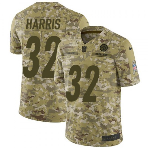 Nike Steelers #32 Franco Harris Camo Men's Stitched NFL Limited 2018 Salute To Service Jersey