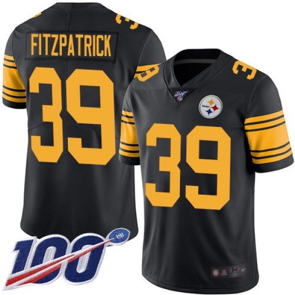 Nike Steelers #39 Minkah Fitzpatrick Black Men's Stitched NFL Limited Rush 100th Season Jersey