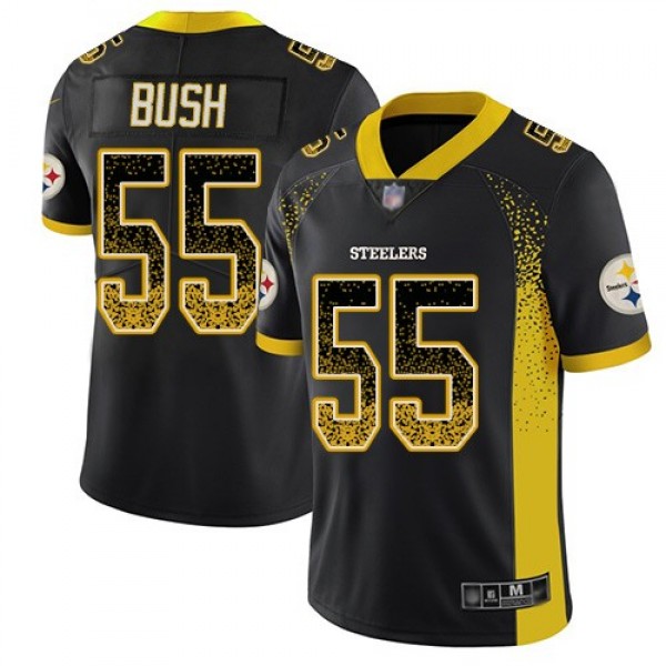 Nike Steelers #55 Devin Bush Black Team Color Men's Stitched NFL Limited Rush Drift Fashion Jersey