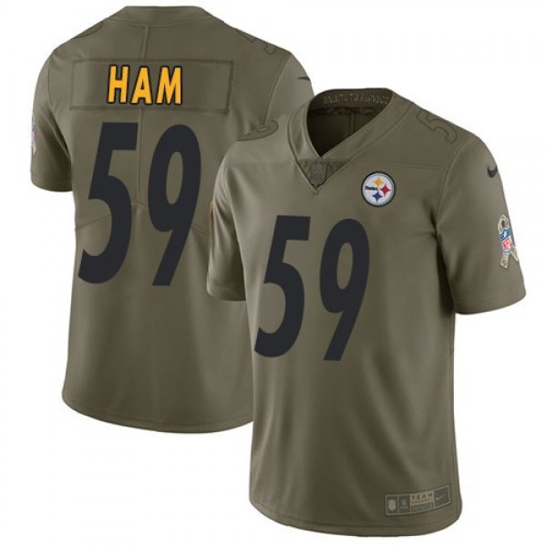 Nike Steelers #59 Jack Ham Olive Men's Stitched NFL Limited 2017 Salute to Service Jersey