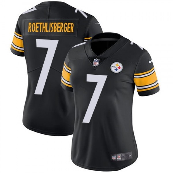 Women's Steelers #7 Ben Roethlisberger Black Team Color Stitched NFL Vapor Untouchable Limited Jersey