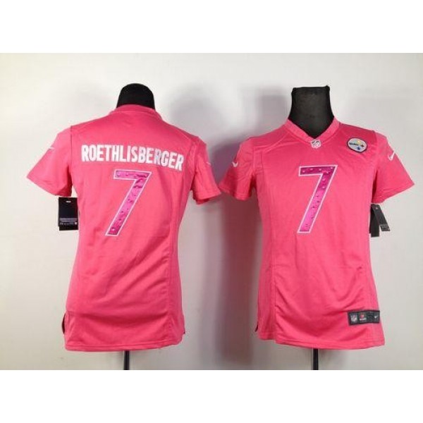 Women's Steelers #7 Ben Roethlisberger Pink Sweetheart Stitched NFL Elite Jersey