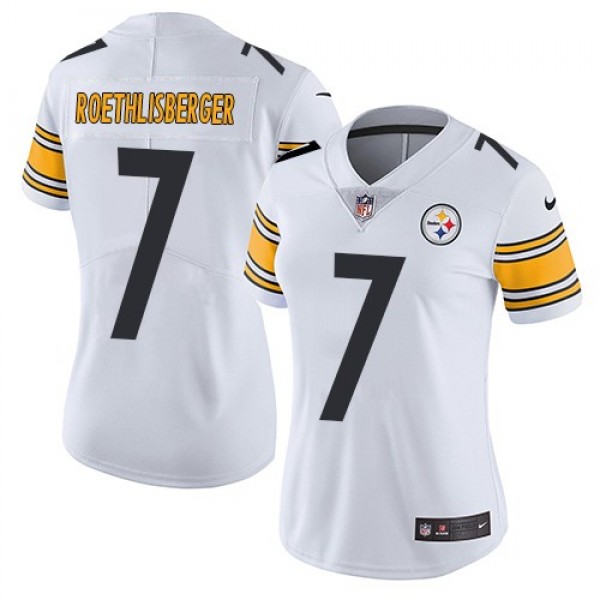 Women's Steelers #7 Ben Roethlisberger White Stitched NFL Vapor Untouchable Limited Jersey