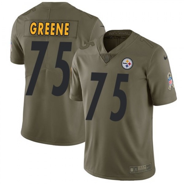 Nike Steelers #75 Joe Greene Olive Men's Stitched NFL Limited 2017 Salute to Service Jersey