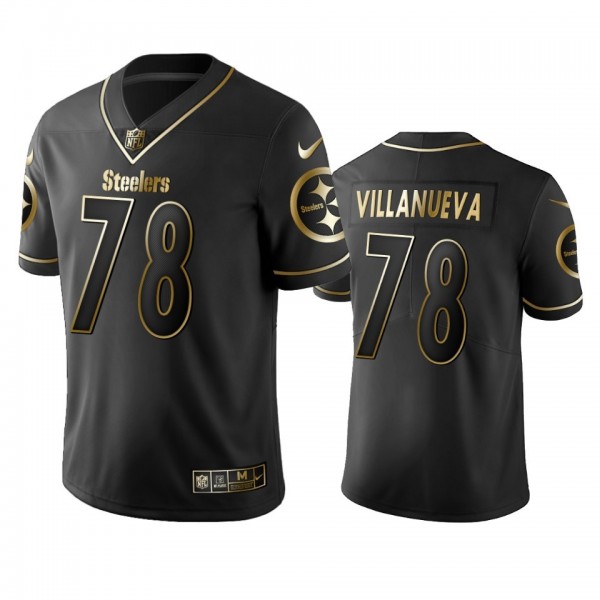 Nike Steelers #78 Alejandro Villanueva Black Golden Limited Edition Stitched NFL Jersey