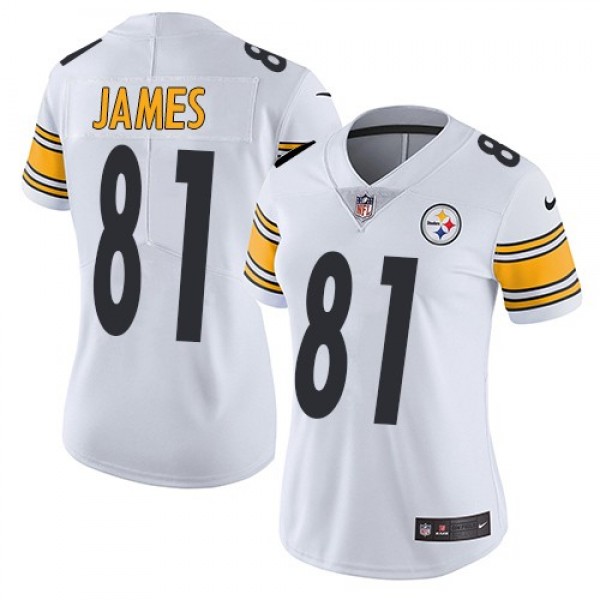 Women's Steelers #81 Jesse James White Stitched NFL Vapor Untouchable Limited Jersey