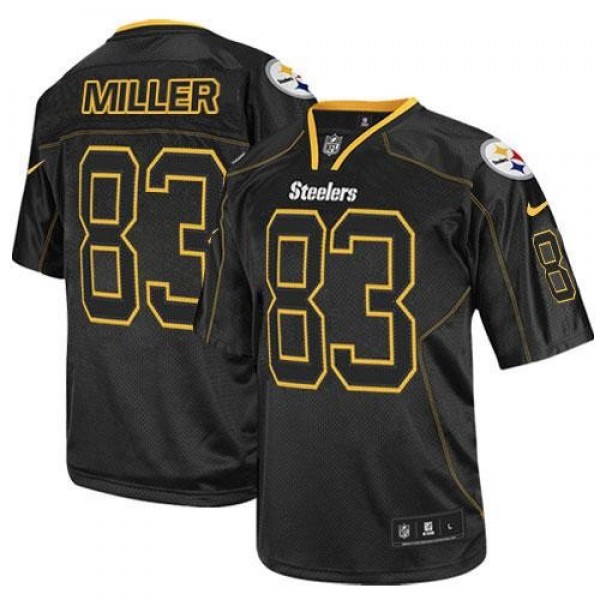 Nike Steelers #83 Heath Miller Lights Out Black Men's Stitched NFL Elite Jersey