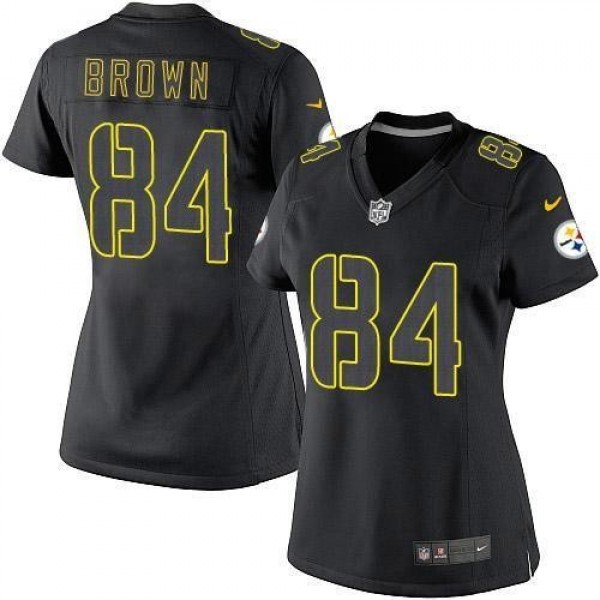 Women's Steelers #84 Antonio Brown Black Impact Stitched NFL Limited Jersey