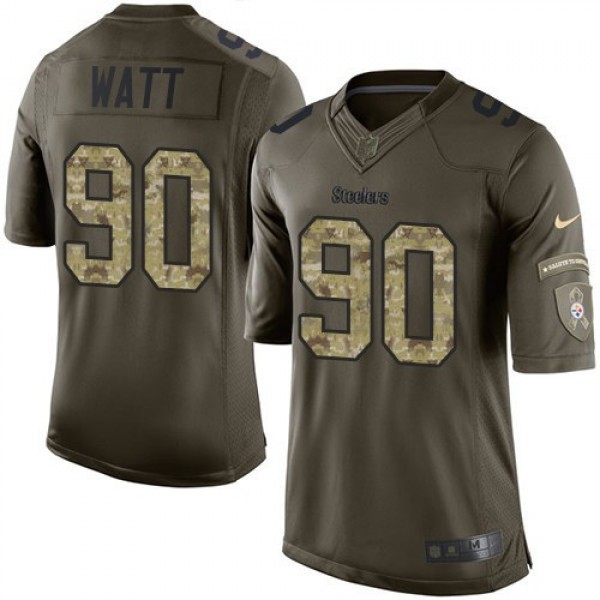Nike Steelers #90 T. J. Watt Green Men's Stitched NFL Limited 2015 Salute to Service Jersey