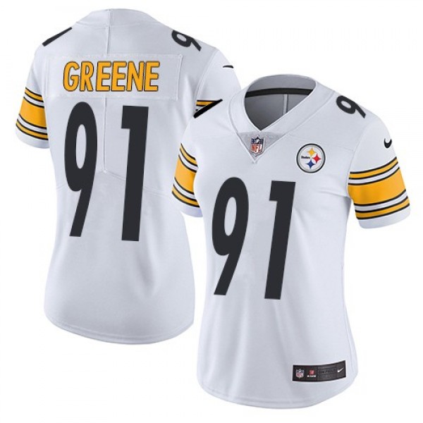 Women's Steelers #91 Kevin Greene White Stitched NFL Vapor Untouchable Limited Jersey