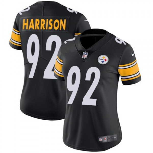 Women's Steelers #92 James Harrison Black Team Color Stitched NFL Vapor Untouchable Limited Jersey