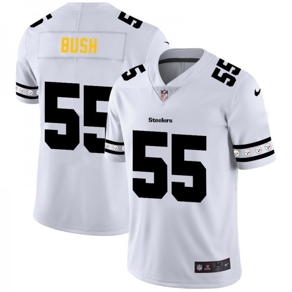 Pittsburgh Steelers #55 Devin Bush Nike White Team Logo Vapor Limited NFL Jersey