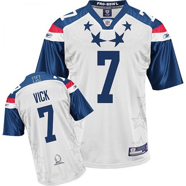 Eagles #7 Michael Vick 2011 White and Blue Pro Bowl Stitched NFL Jersey