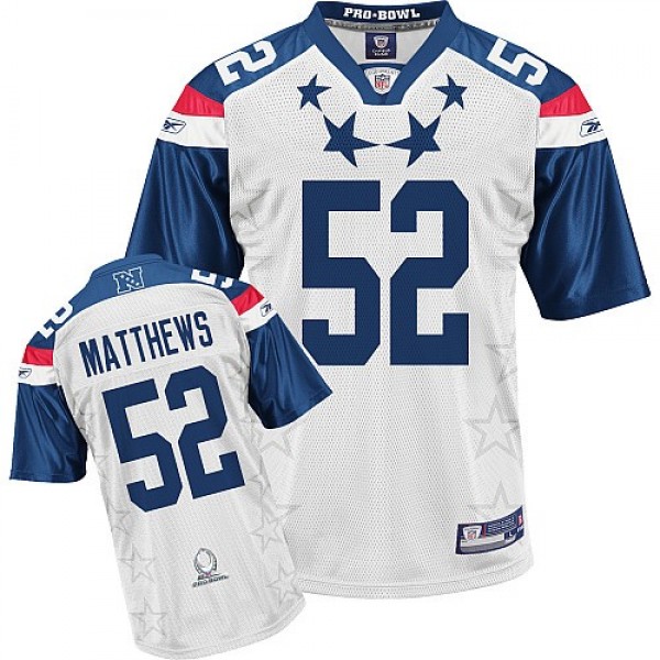 Packers #52 Clay Matthews 2011 White and Blue Pro Bowl Stitched NFL Jersey