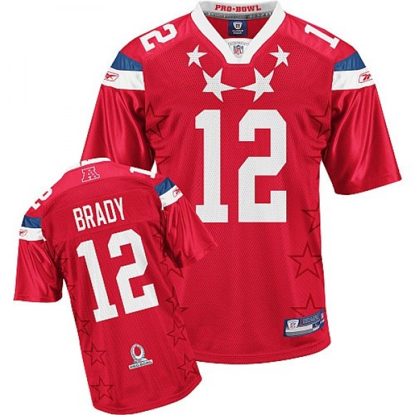 Patriots #12 Tom Brady 2011 Red Pro Bowl Stitched NFL Jersey