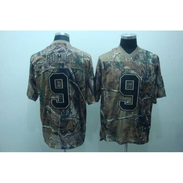 Cowboys #9 Tony Romo Camouflage Realtree Embroidered NFL Jersey