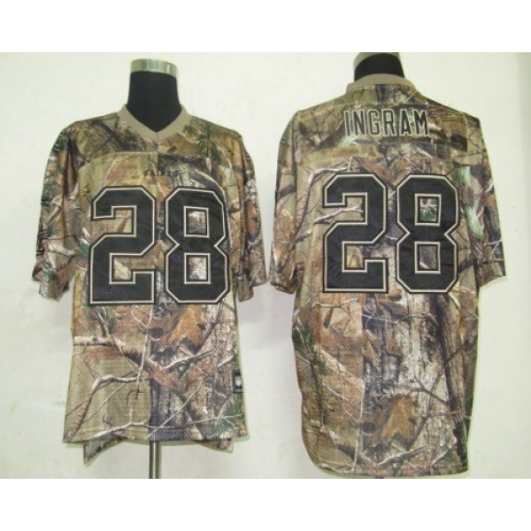 Saints #28 Mark Ingram Camouflage Realtree Embroidered NFL Jersey