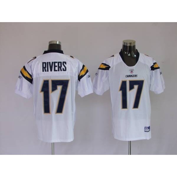 Chargers Phillip Rivers #17 Stitched White NFL Jersey