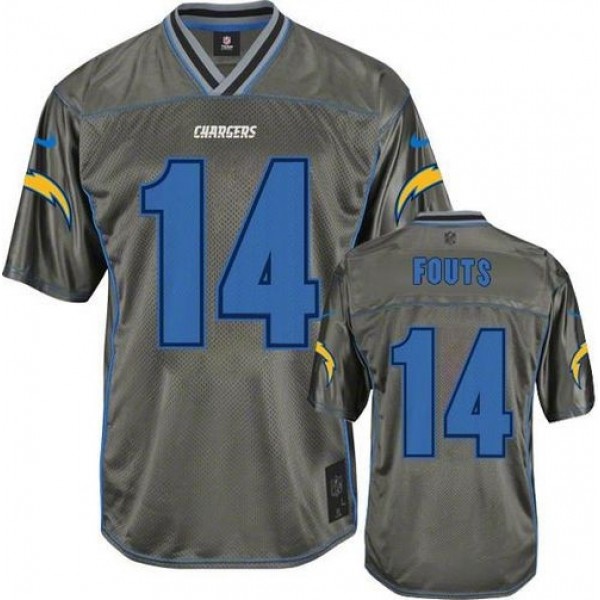 Nike Chargers #14 Dan Fouts Grey Men's Stitched NFL Elite Vapor Jersey
