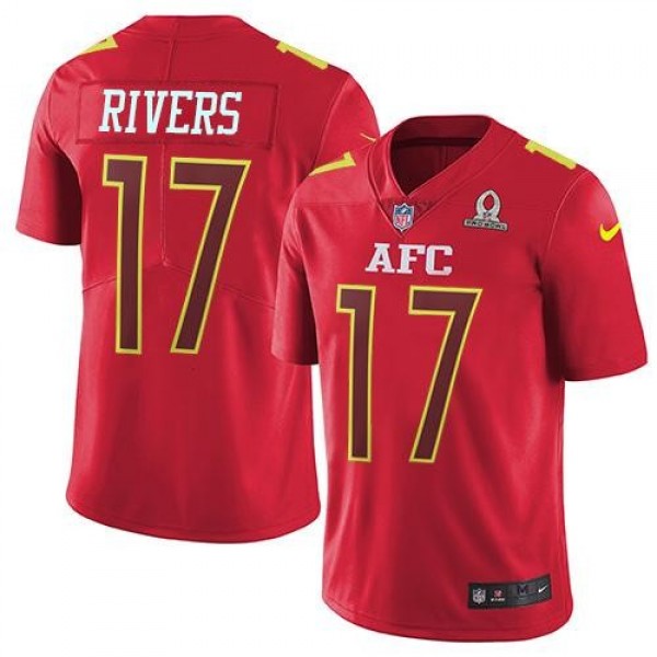 Nike Chargers #17 Philip Rivers Red Men's Stitched NFL Limited AFC 2017 Pro Bowl Jersey