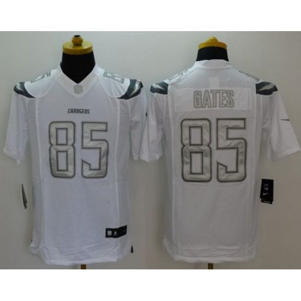 Nike Chargers #85 Antonio Gates White Men's Stitched NFL Limited Platinum Jersey