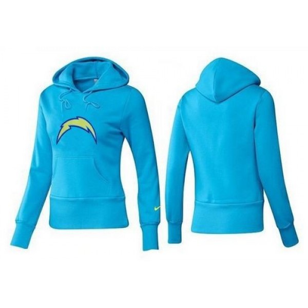 Women's San Diego Chargers Logo Pullover Hoodie Light Blue Jersey