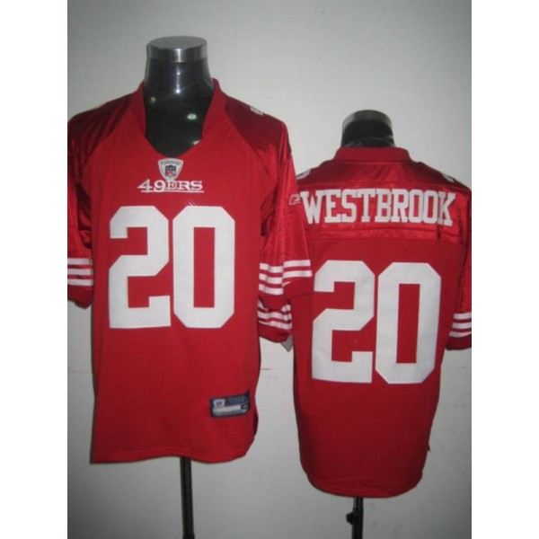 49ers #20 Brian Westbrook Red Stitched NFL Jersey