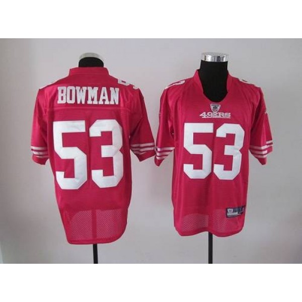 49ers #53 NaVorro Bowman Red Stitched NFL Jersey