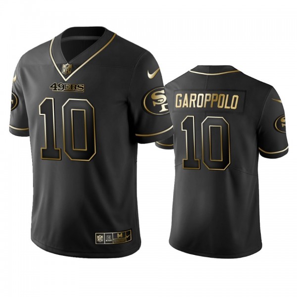 Nike 49ers #10 Jimmy Garoppolo Black Golden Limited Edition Stitched NFL Jersey