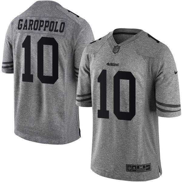 Nike 49ers #10 Jimmy Garoppolo Gray Men's Stitched NFL Limited Gridiron Gray Jersey
