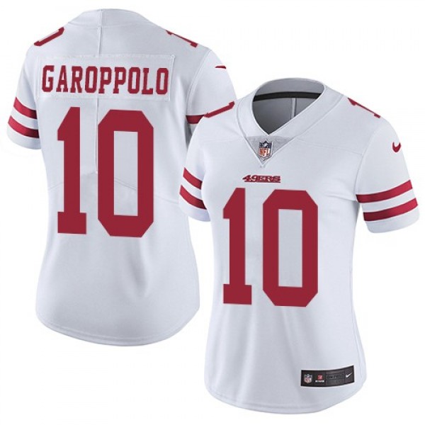 Women's 49ers #10 Jimmy Garoppolo White Stitched NFL Vapor Untouchable Limited Jersey