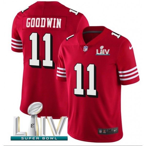 Nike 49ers #11 Marquise Goodwin Red Super Bowl LIV 2020 Team Color Men's Stitched NFL Vapor Untouchable Limited II Jersey