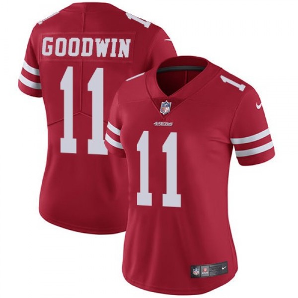 Women's 49ers #11 Marquise Goodwin Red Team Color Stitched NFL Vapor Untouchable Limited Jersey