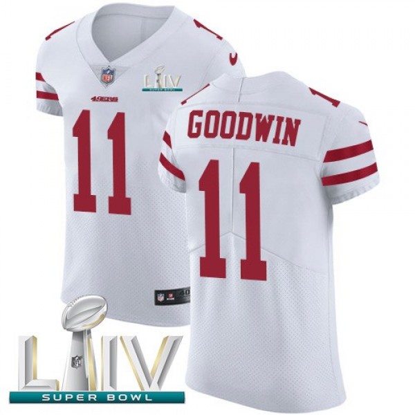 Nike 49ers #11 Marquise Goodwin White Super Bowl LIV 2020 Men's Stitched NFL Vapor Untouchable Elite Jersey