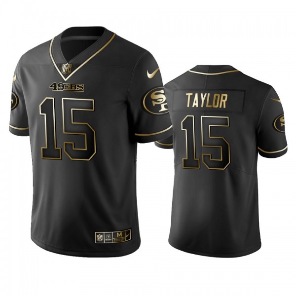 Nike 49ers #15 Trent Taylor Black Golden Limited Edition Stitched NFL Jersey