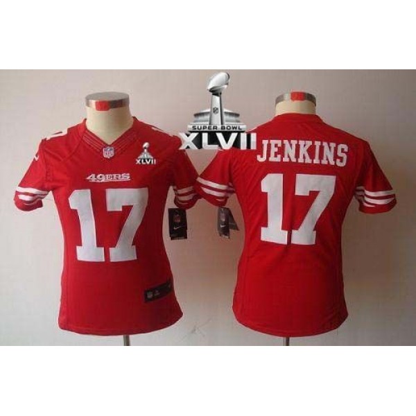 Women's 49ers #17 AJ Jenkins Red Team Color Super Bowl XLVII Stitched NFL Limited Jersey