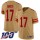 Nike 49ers #17 Emmanuel Sanders Gold Men's Stitched NFL Limited Inverted Legend 100th Season Jersey
