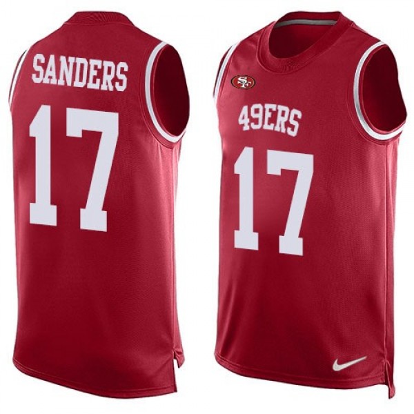Nike 49ers #17 Emmanuel Sanders Red Team Color Men's Stitched NFL Limited Tank Top Jersey