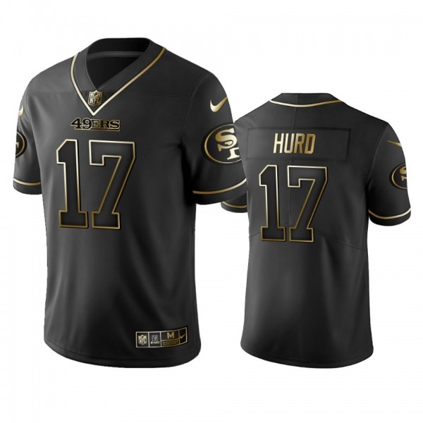 Nike 49ers #17 Jalen Hurd Black Golden Limited Edition Stitched NFL Jersey