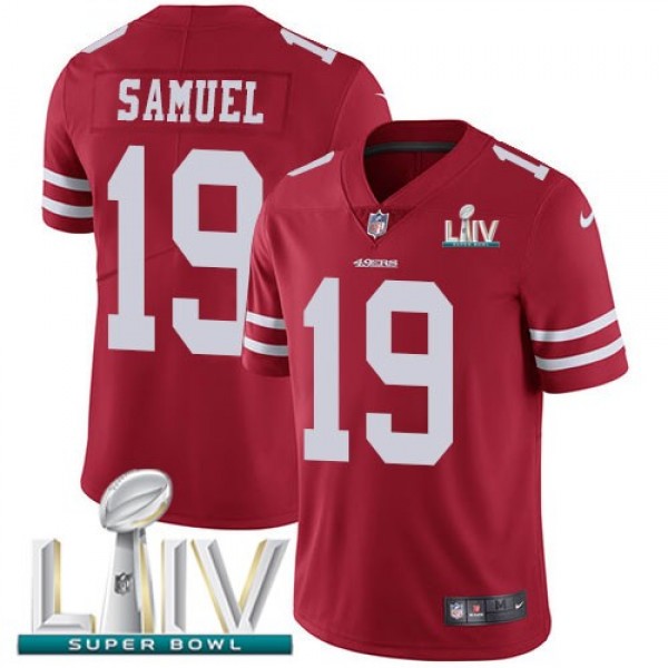 Nike 49ers #19 Deebo Samuel Red Super Bowl LIV 2020 Team Color Men's Stitched NFL Vapor Untouchable Limited Jersey