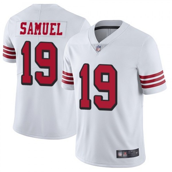 Nike 49ers #19 Deebo Samuel White Rush Men's Stitched NFL Vapor Untouchable Limited Jersey