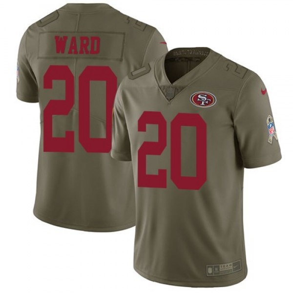 Nike 49ers #20 Jimmie Ward Olive Men's Stitched NFL Limited 2017 Salute to Service Jersey