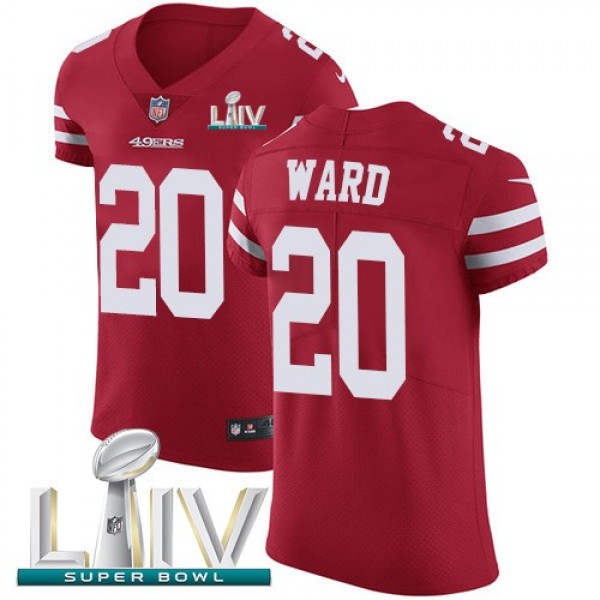 Nike 49ers #20 Jimmie Ward Red Super Bowl LIV 2020 Team Color Men's Stitched NFL Vapor Untouchable Elite Jersey