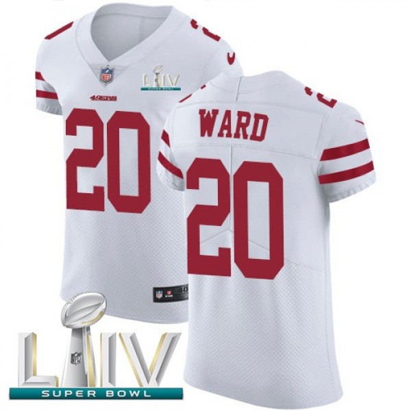 Nike 49ers #20 Jimmie Ward White Super Bowl LIV 2020 Men's Stitched NFL Vapor Untouchable Elite Jersey
