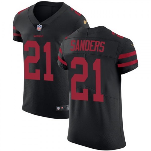 Nike 49ers #21 Deion Sanders Black Alternate Men's Stitched NFL Vapor Untouchable Elite Jersey