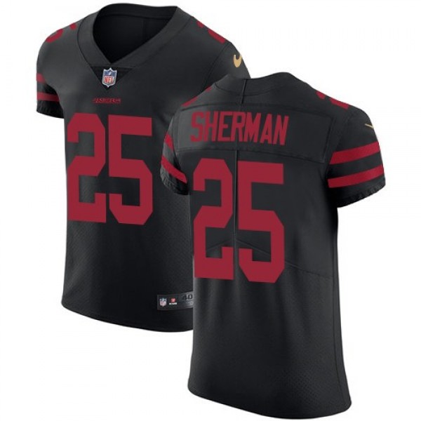 Nike 49ers #25 Richard Sherman Black Alternate Men's Stitched NFL Vapor Untouchable Elite Jersey