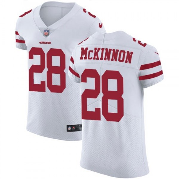 Nike 49ers #28 Jerick McKinnon White Men's Stitched NFL Vapor Untouchable Elite Jersey